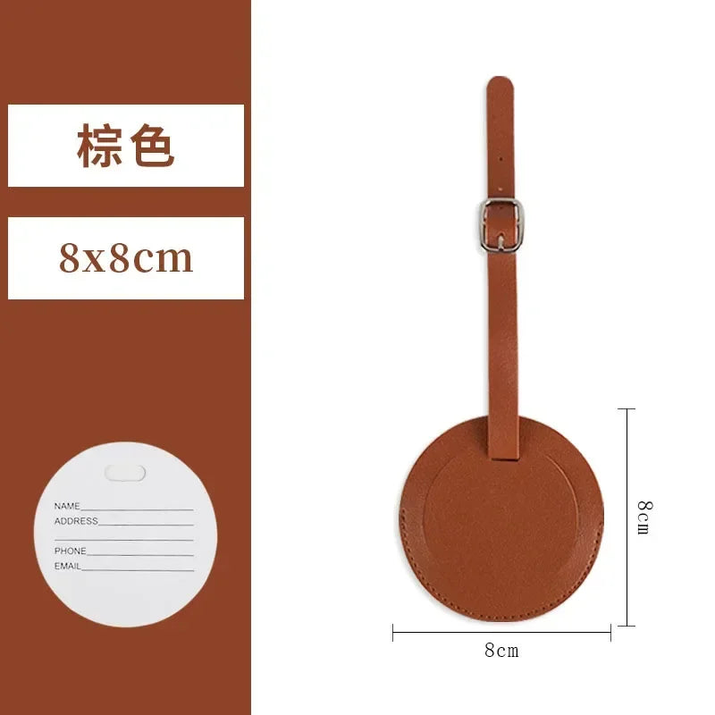 1PC PU Leather Luggage Tag Women Men Flight Holiday Travel Accessories Suitcase Tags Name ID Address Lable Bag Tags for Luggage