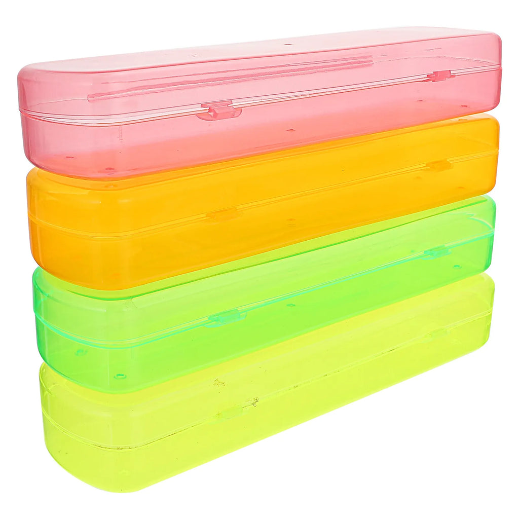 4Pcs Travel Toothbrush Box Portable Toothbrush Case with Buckle Design Airtight Compact Storage for Home Camping Business Trips