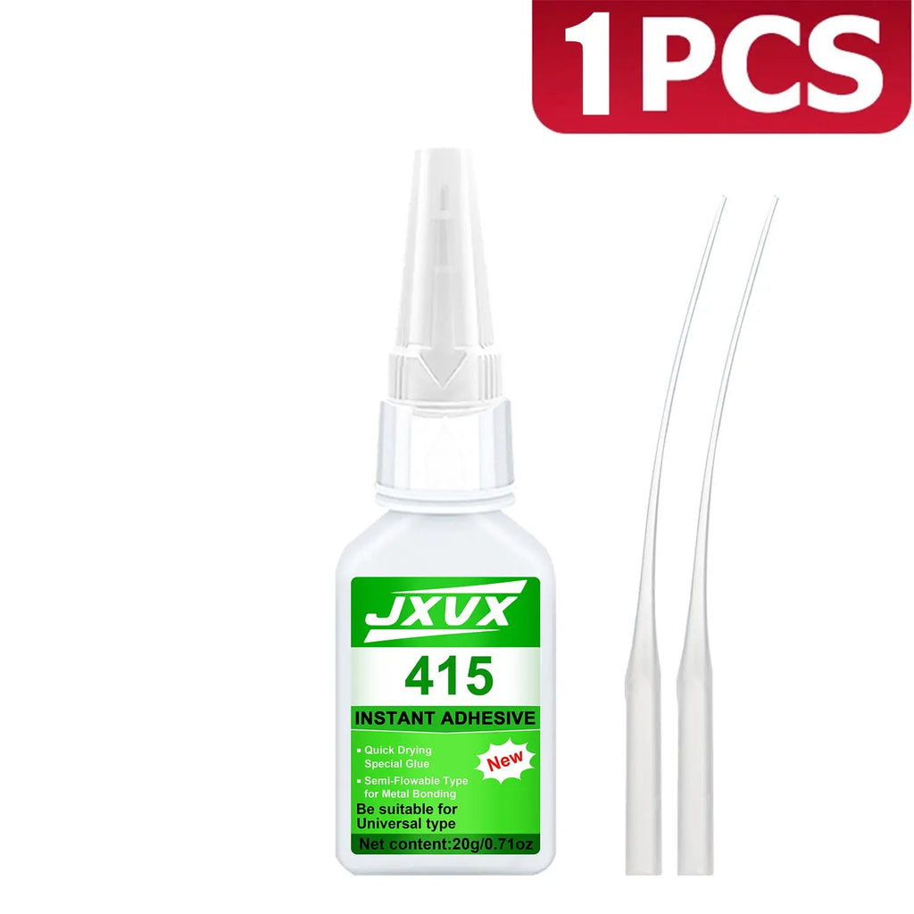 JXVX 415 Super Glue Instant Quick-drying Cyanoacrylate Adhesive Professional adhesive for arrow shafts, plastics, and carbon fiber repair Strong Bond Liquid Glue Tool ,Includes a precision dispenser.