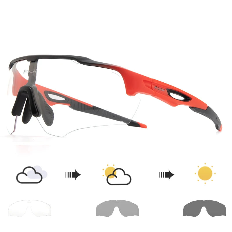 2026 SCVCN New Photochromic Hiking Eyewear Cycling Sunglasses Fashion MTB Glasses Bicycle UV400 Cycle Bike Goggles for Men Women