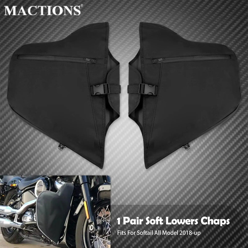 Motorcycle Soft Lowers Chaps Engine Guard Cover Leg Warmer Bag Waterproof For Harley Softail Breakout Fat Boy Slim FXDB 2018-23