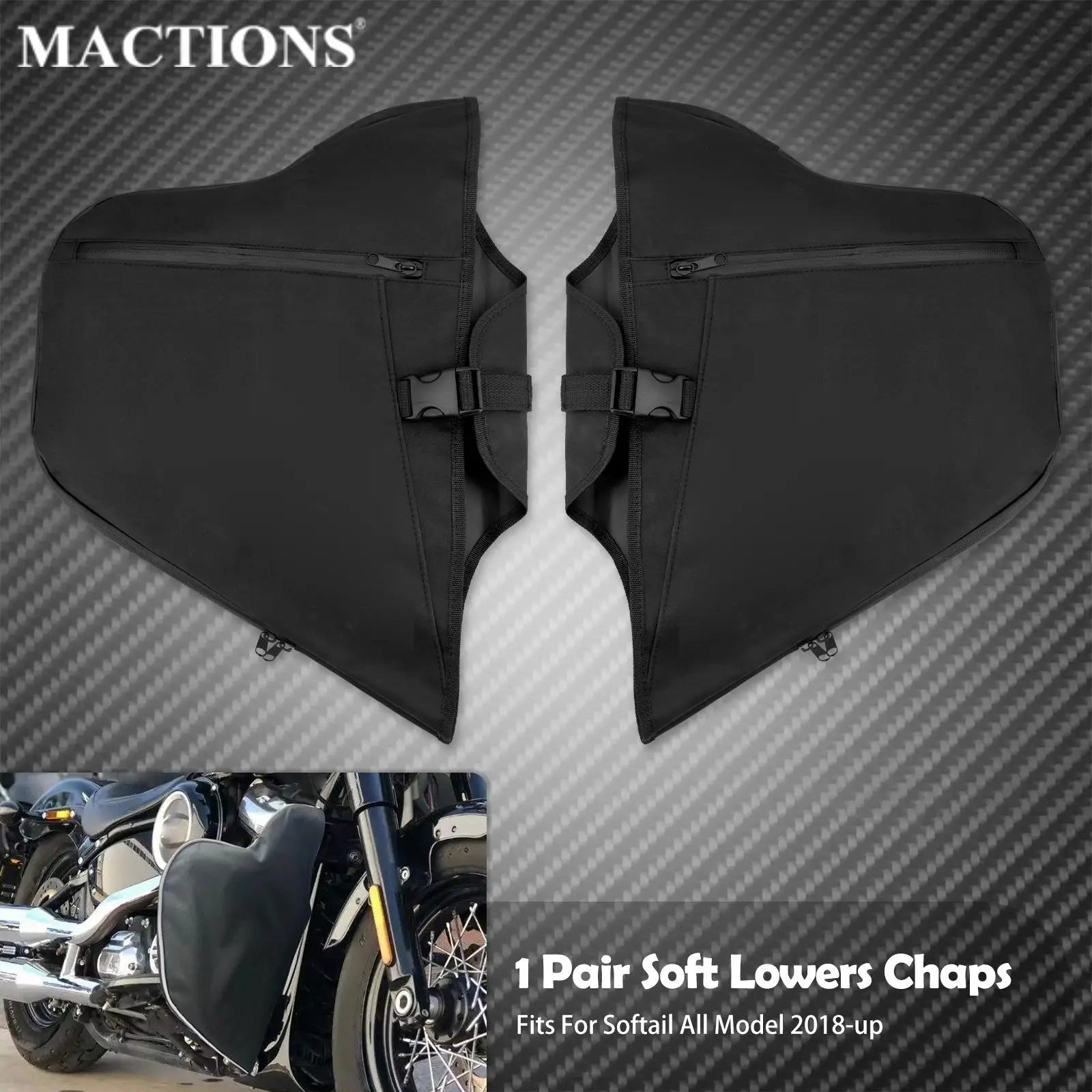 Motorcycle Soft Lowers Chaps Engine Guard Cover Leg Warmer Bag Waterproof For Harley Softail Breakout Fat Boy Slim FXDB 2018-23
