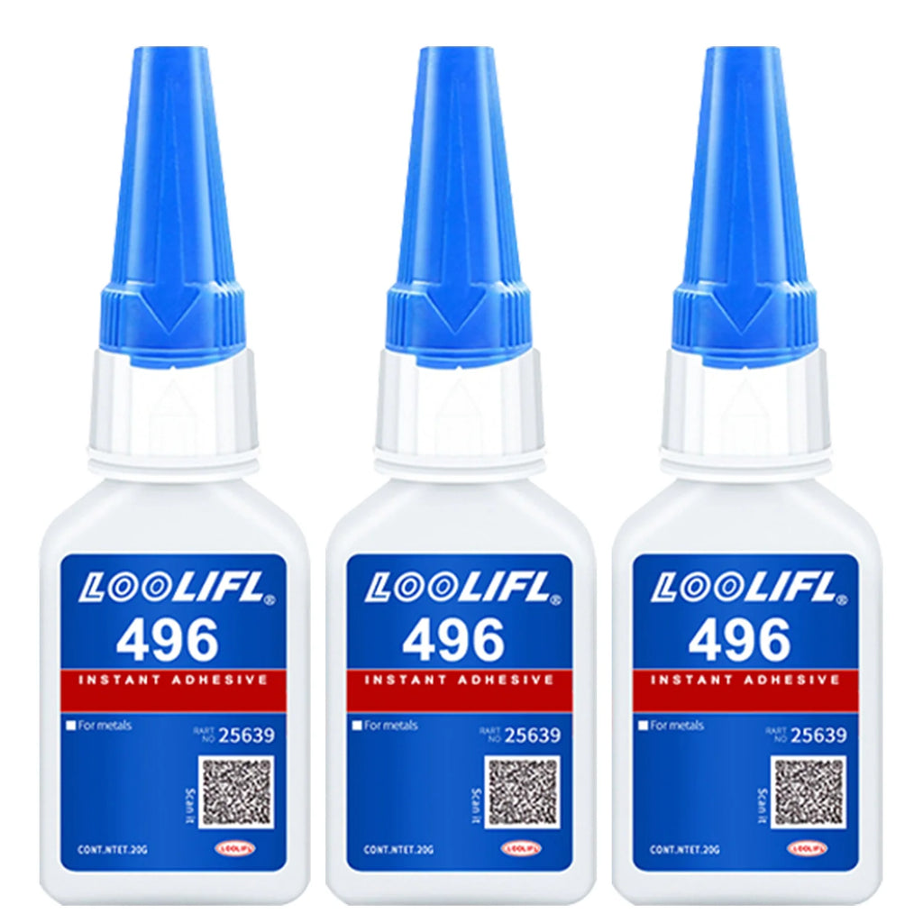 LOOLIFL 496 Instant Adhesive 5pcs, Strong Super Glue for Metal, Plastic Ceramic, Glass, Wood, Shoe Repair, Home Improvement, DIY