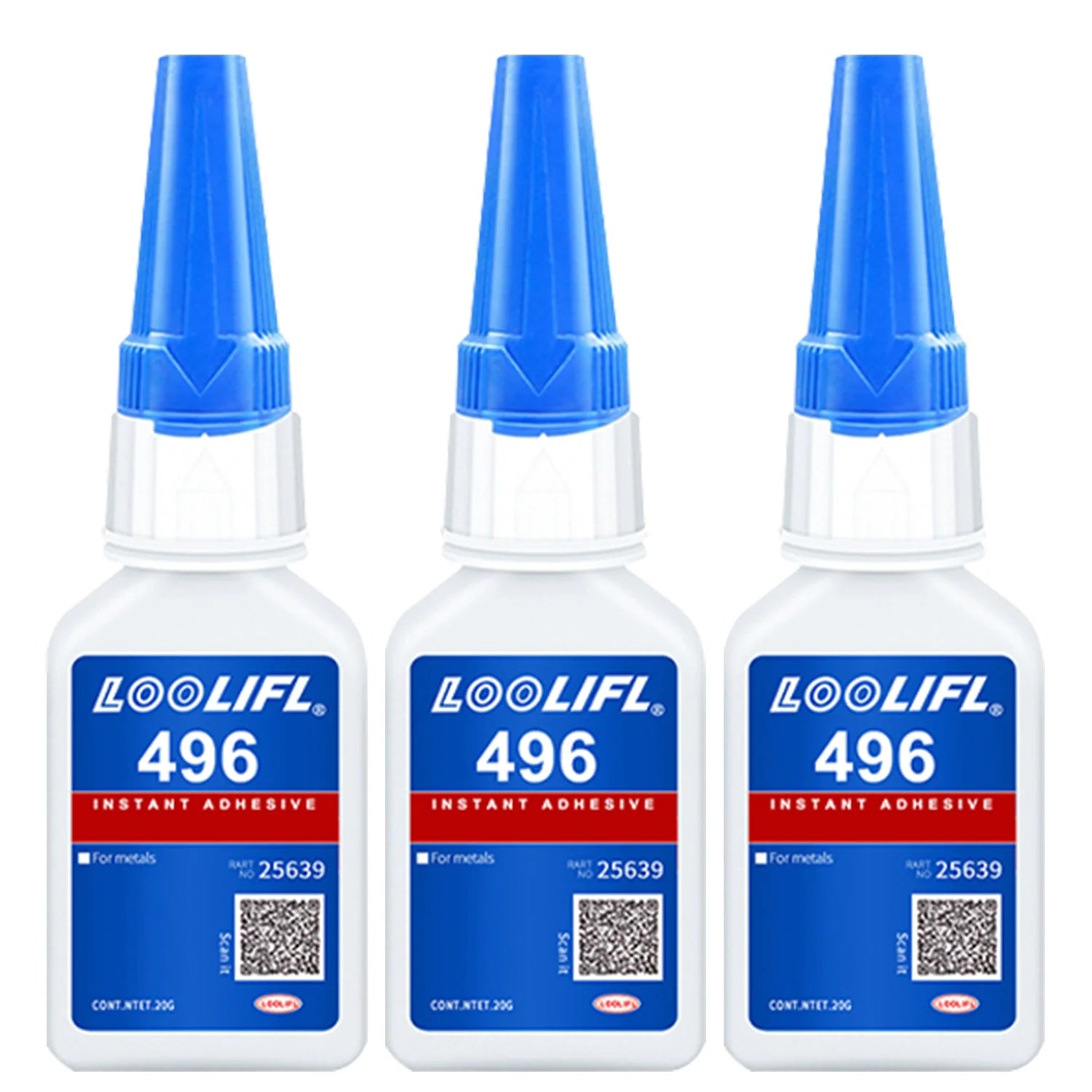 LOOLIFL 496 Instant Adhesive 5pcs, Strong Super Glue for Metal, Plastic Ceramic, Glass, Wood, Shoe Repair, Home Improvement, DIY