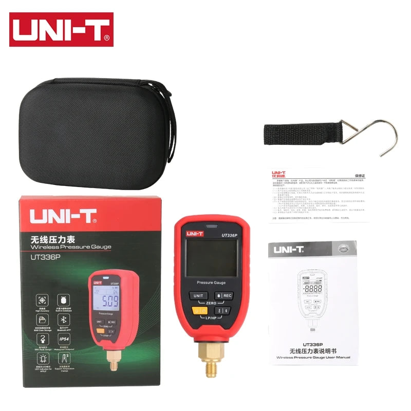 UNI-T UT336P Wireless Pressure Gauge Bluetooth APP High-pressure Gauge Air Conditioning Refrigeration System Tester
