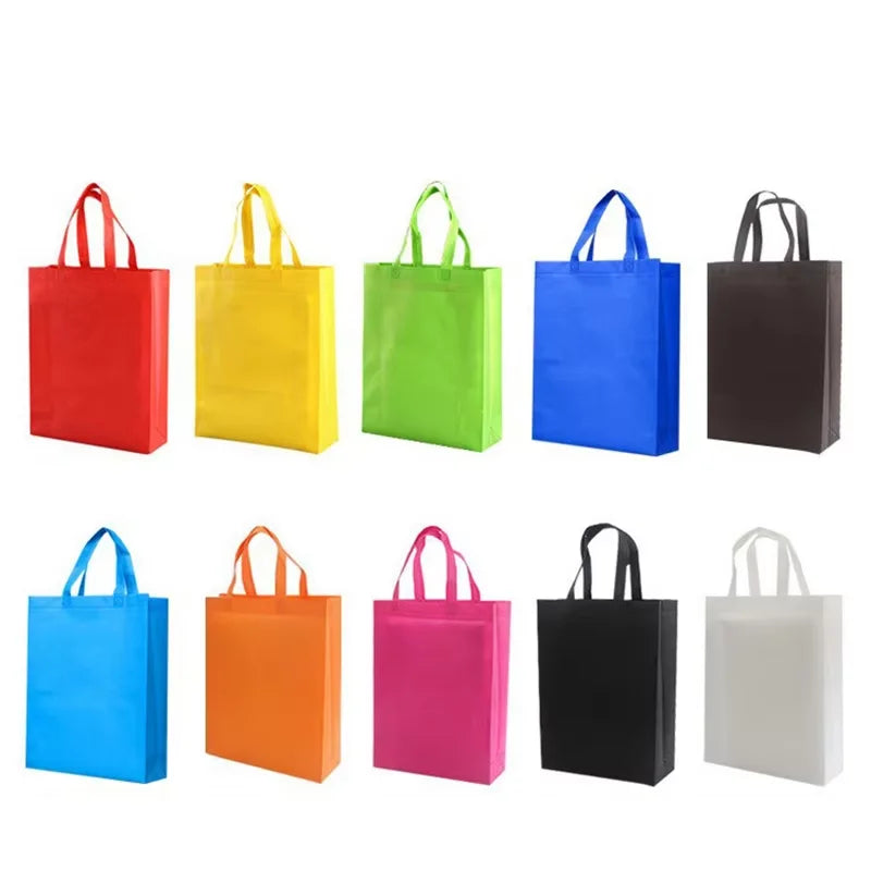10PCS Thickened Nonwoven Tote Bags Wholesale Customized LOGO ECO-friendly Clothes Shoes Packaging Bags Gift Bags Shopping Bags