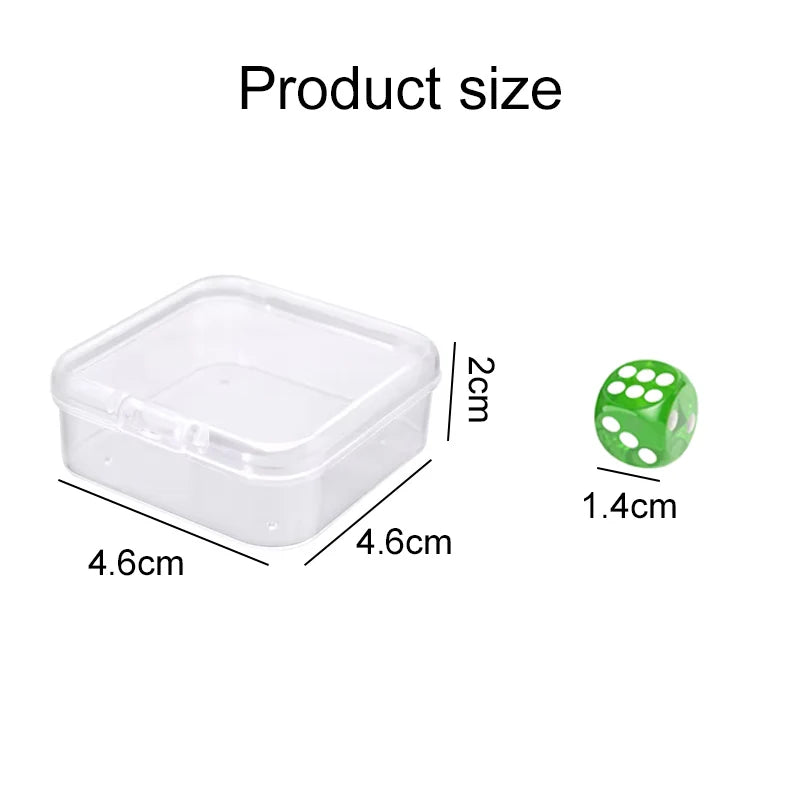 5pcs Six Sided Dice 14mm with Storage Box Transparent Color Acrylic Entertainment Board Game Accessories Gambling Props TMZ