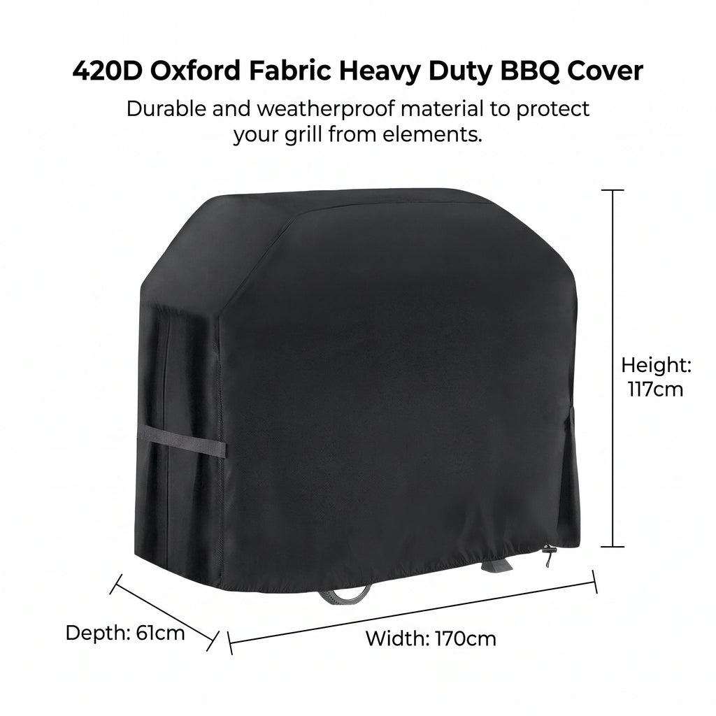 Heavy Duty 420D Oxford Cloth Outdoor Barbecue Cover,Waterproof and Sunscreen Oven Cover,Gas Charcoal Stove Barbecue Grill Cover