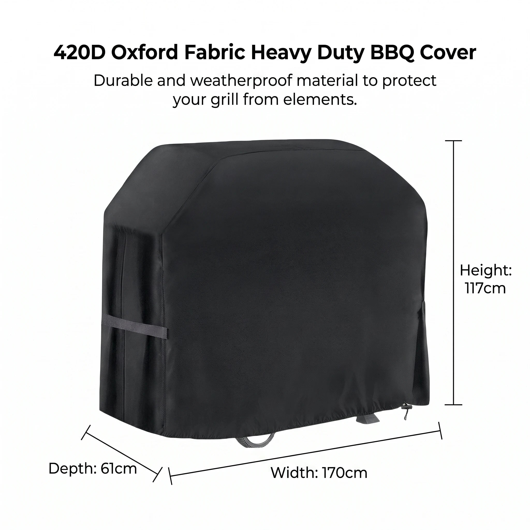 Heavy Duty 420D Oxford Cloth Outdoor Barbecue Cover,Waterproof and Sunscreen Oven Cover,Gas Charcoal Stove Barbecue Grill Cover