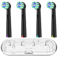 4pk Professional Cross Clean Replacement Brush Heads and Clear Toothbrush Travel Box Compatible with Oral B Electric Toothbrush