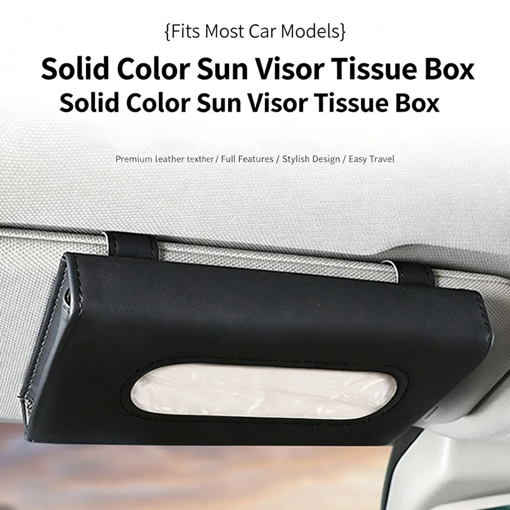 Car Sun Visor Tissue Storage Box, In-Car Pull-Out Hanging Tissue Box, Car Tissue Box