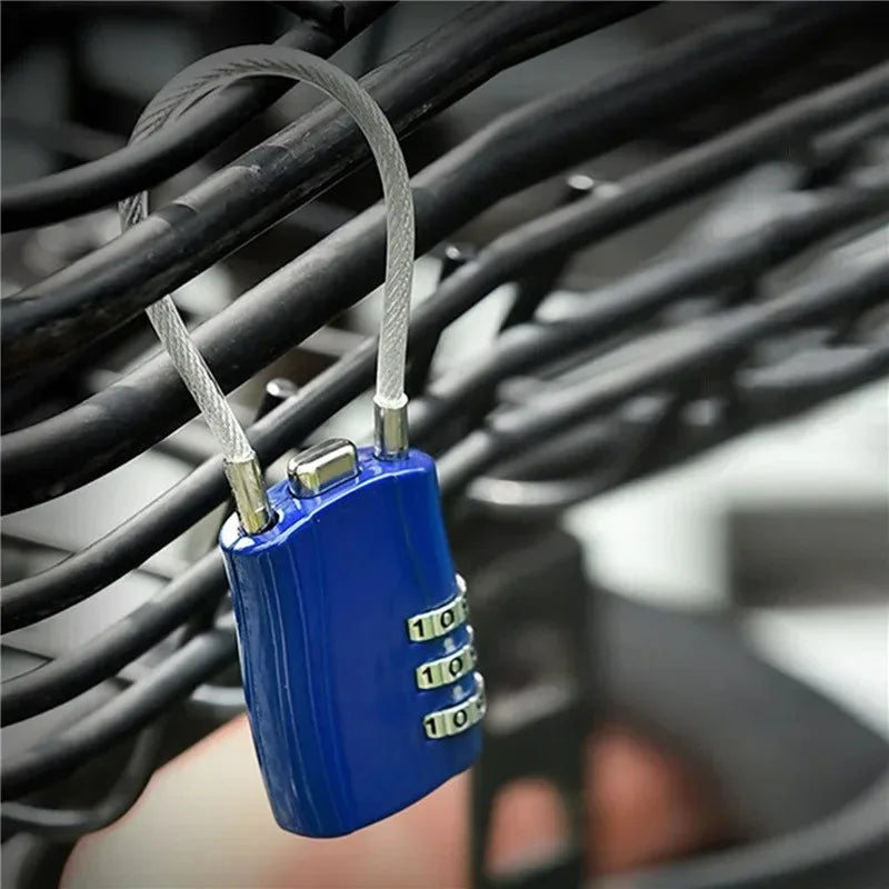 TSA Customs Lock 3 Digit Combination High Security Helmet Lock for Travel Backpack Suitcase Password Padlock Anti-theft Lock