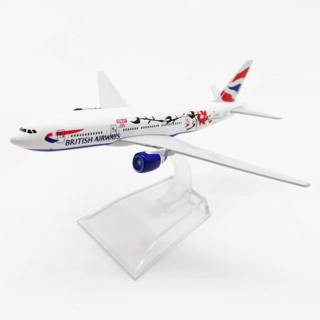 16cm B777 British Plum Blossom Airways Aircraft Airplane Model Diecast Metal 1/400 Scale Planes Toy Plane For Children