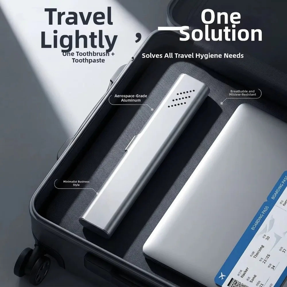 Aluminum Material Aluminum Toothbrush Case Durable Construction Portable Size Travel Toothbrush Holder Empty Design