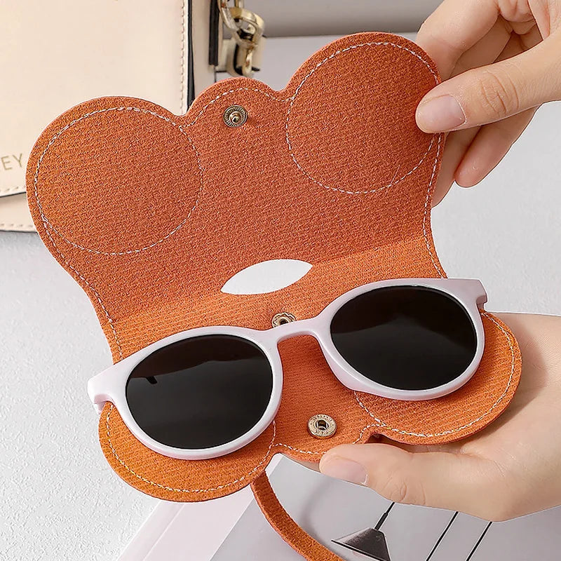 NEW Eyeglass Case Sunglasses Cover Cute Hanging PU Leather Sunglasses Reading Glasses Storage Bag Portable Travel Eyewear Holder