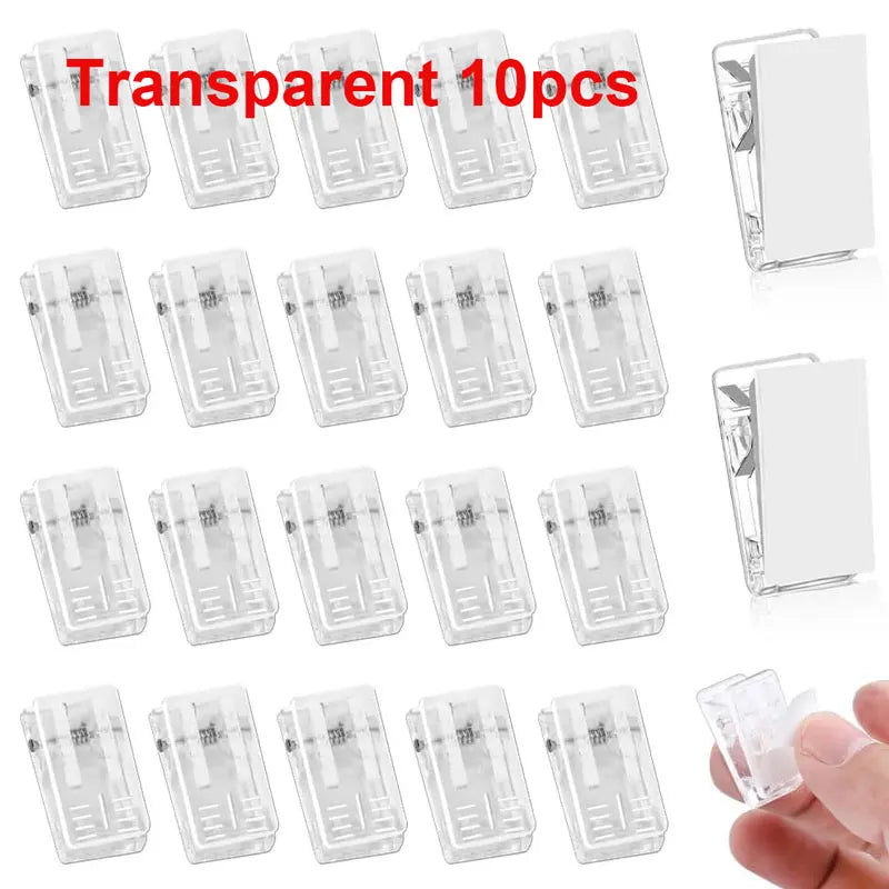 10/20/30Pcs Self Adhesive Clips Wall Clips Multipurpose Sewing Clips Hanging Clips for Home Office Poster Photo Hanger Decor