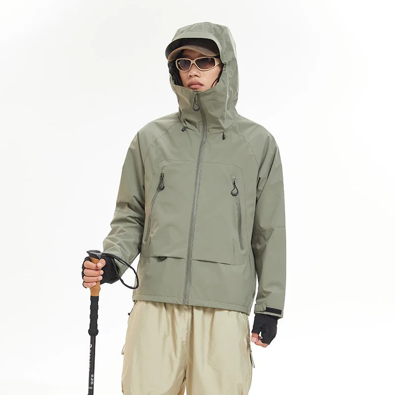CHRLCK Men's Waterproof Hiking Jackets Spring Autumn Windproof Camping Windbreaker Women Fishing Trekking Running Jacket Unisex