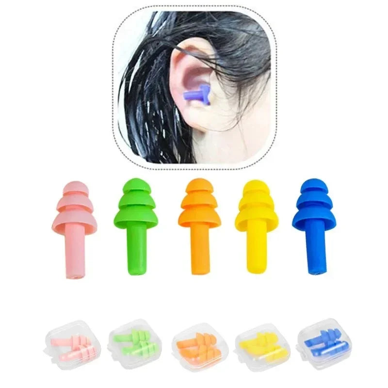 4/8pcs, Peaceful Sleep & Focus: Reusable Silicone Ear Plugs - Comfort-Fit for Swimming, Learning & Noise-Cancelling