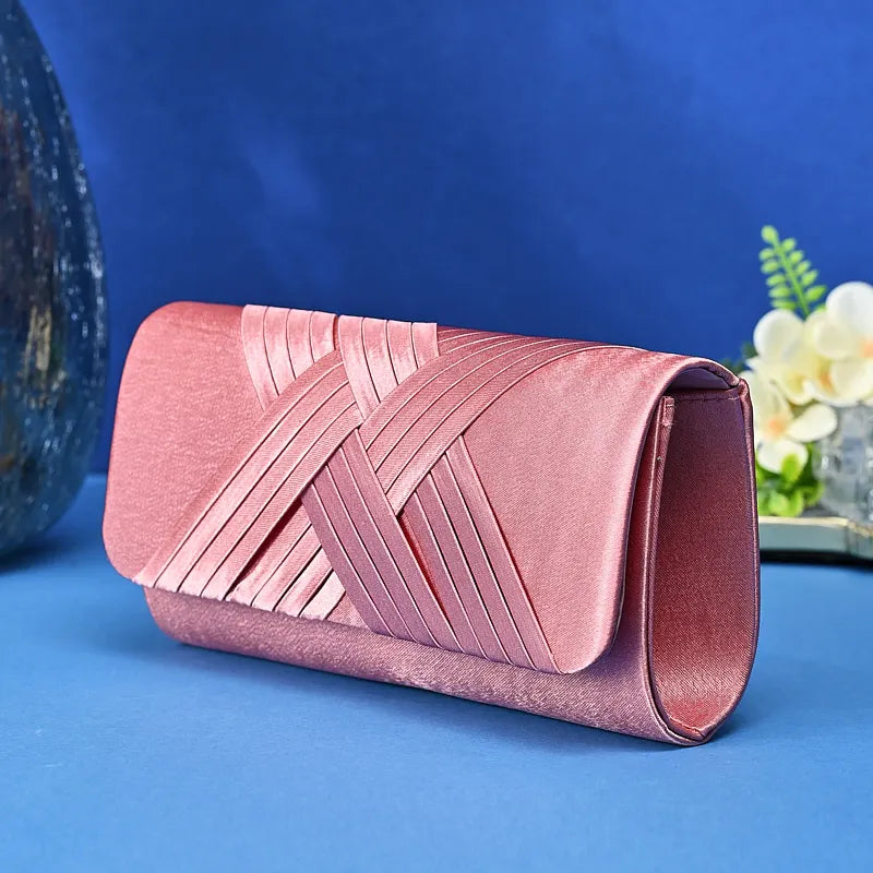 European and American ladies' elegant striped evening bag luxurious socialite gathering hand clutch fashionable single-shoulde