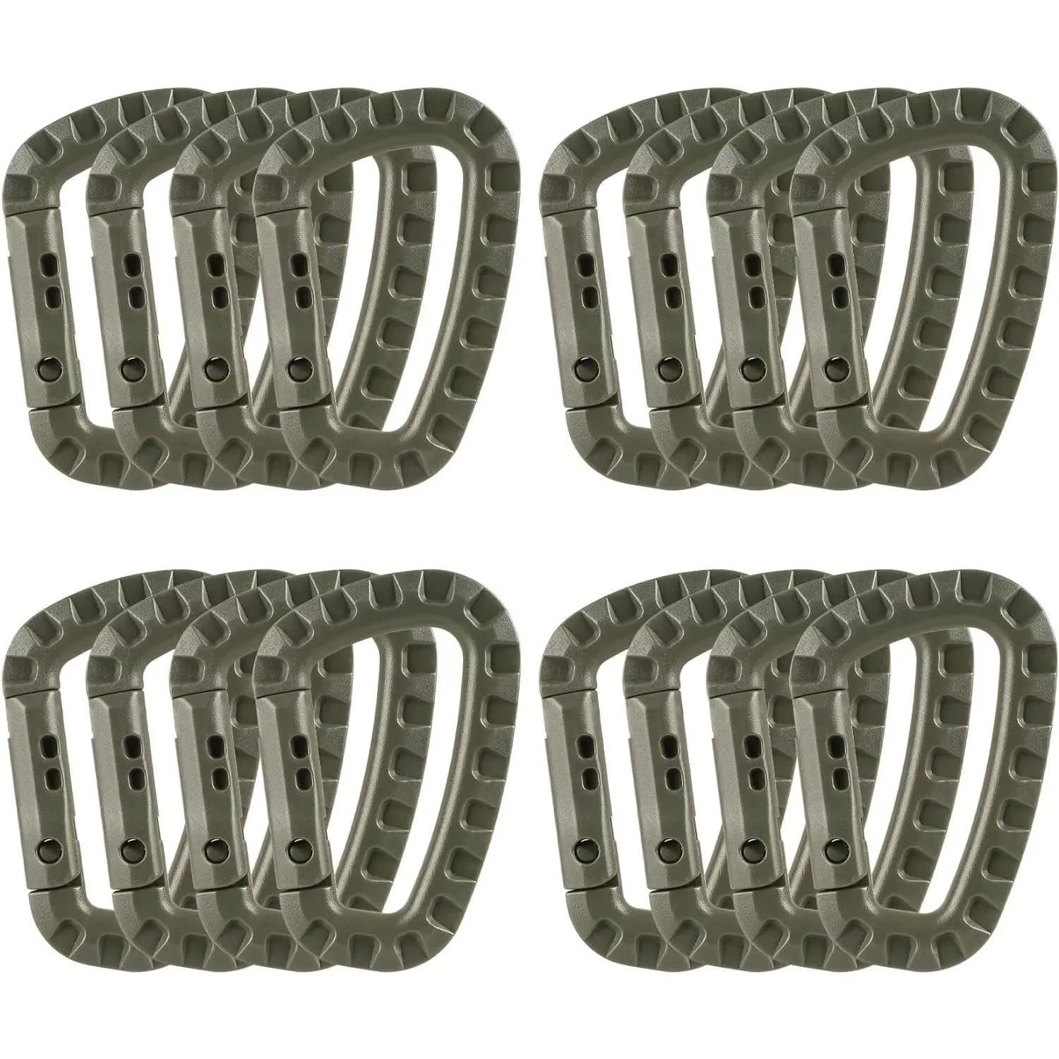 4/8/16pcs Tactical Plastic Carabiner Clip Keychain D-Shape Hard Spring Snap Gear Hook Outdoor Camping Hiking EDC Tools