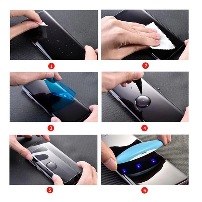 1/5pcs UV Tempered Glass Glue Screen Protector For All Mobile Phone Adhesive Curved Tempered Glue Edge Full Cover Glass Glue