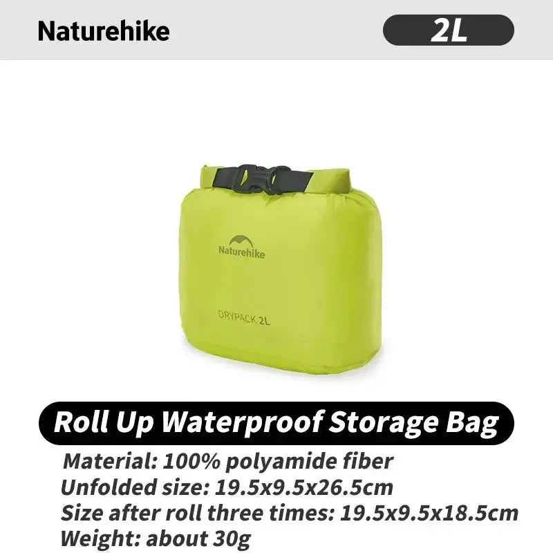 Naturehike Rolled Storage Bag Outdoor Ultralight Waterproof Dry Bag 2/4/8L Portable Organizer Camping Dispenser Storage Bag