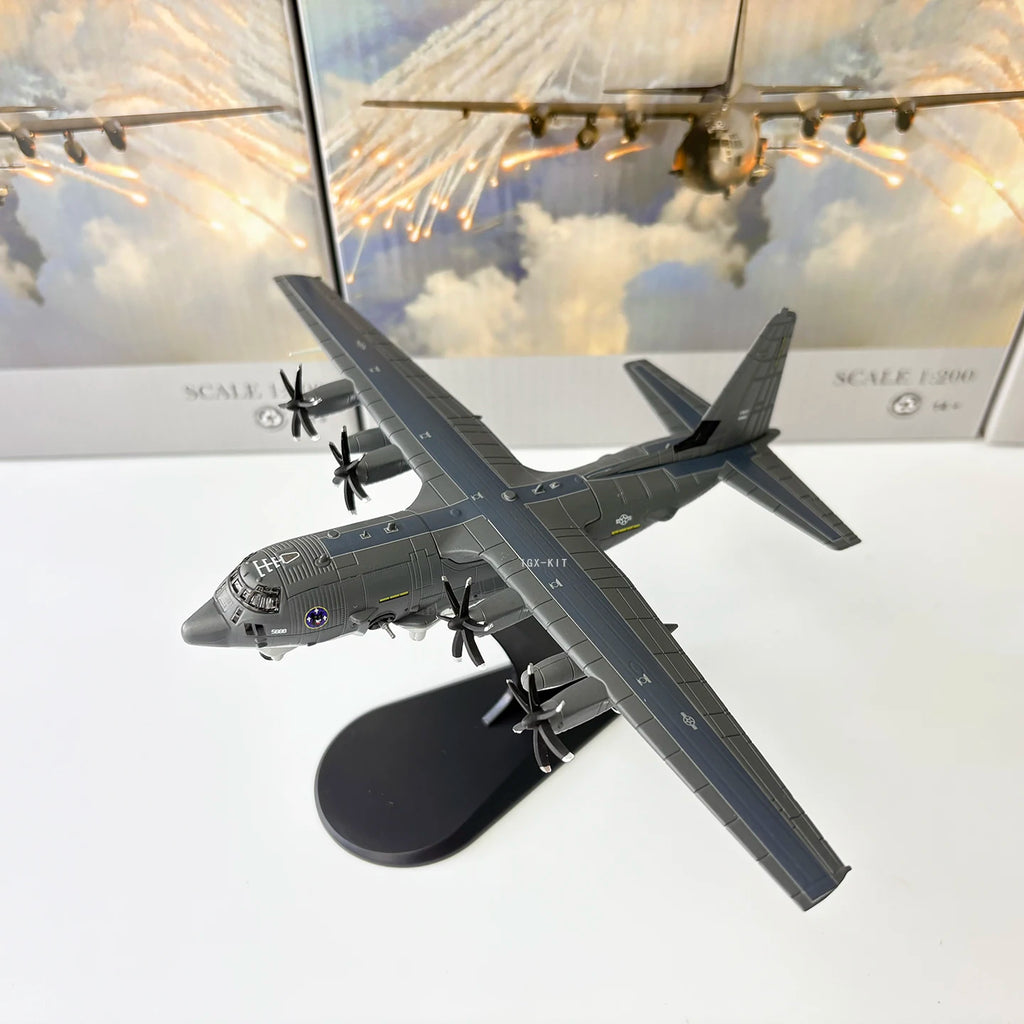 1/200 Scale AC130 Air Gunship Heavy Ground Attack Aircraft Diecast Metal Airplane Plane Model Collection Gift