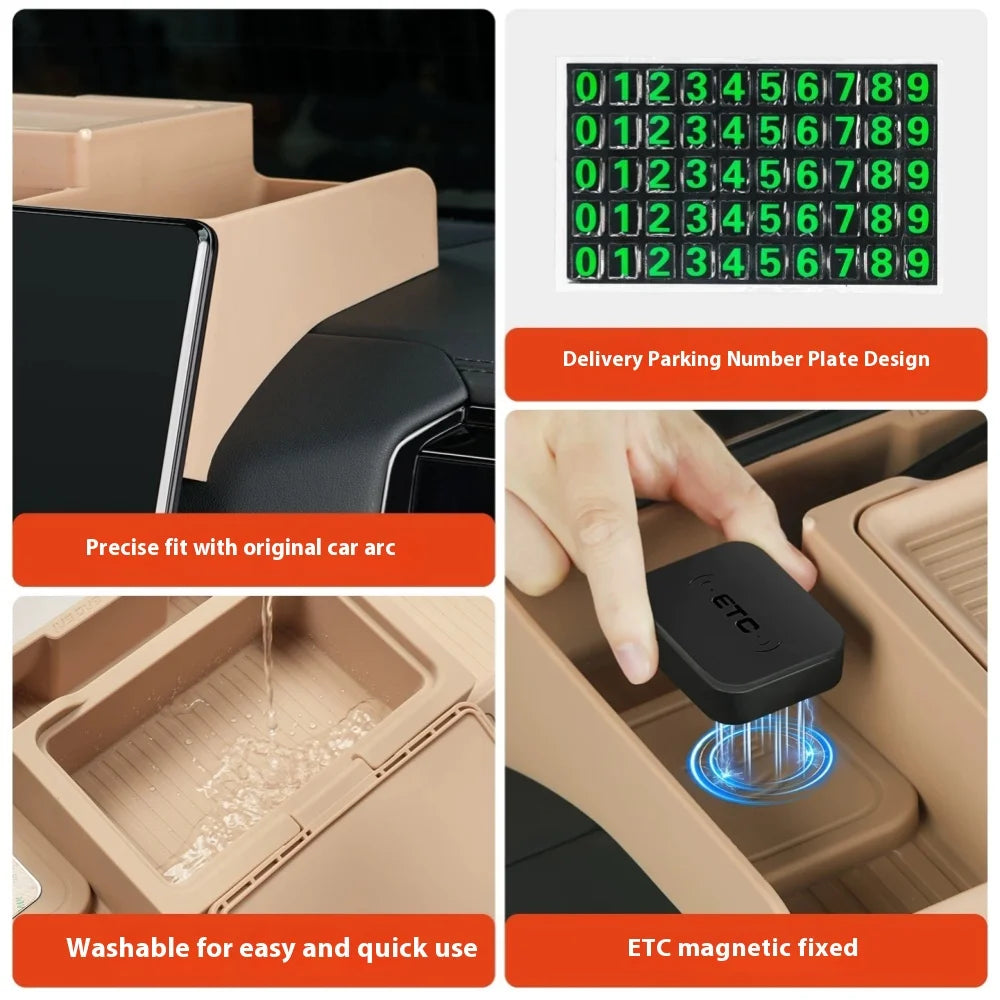 Car Central Control Screen Storage Box Fit for BYD Leopard 8 Modified Auto Dashboard Storage Tissue Box Interior Upgrade Parts