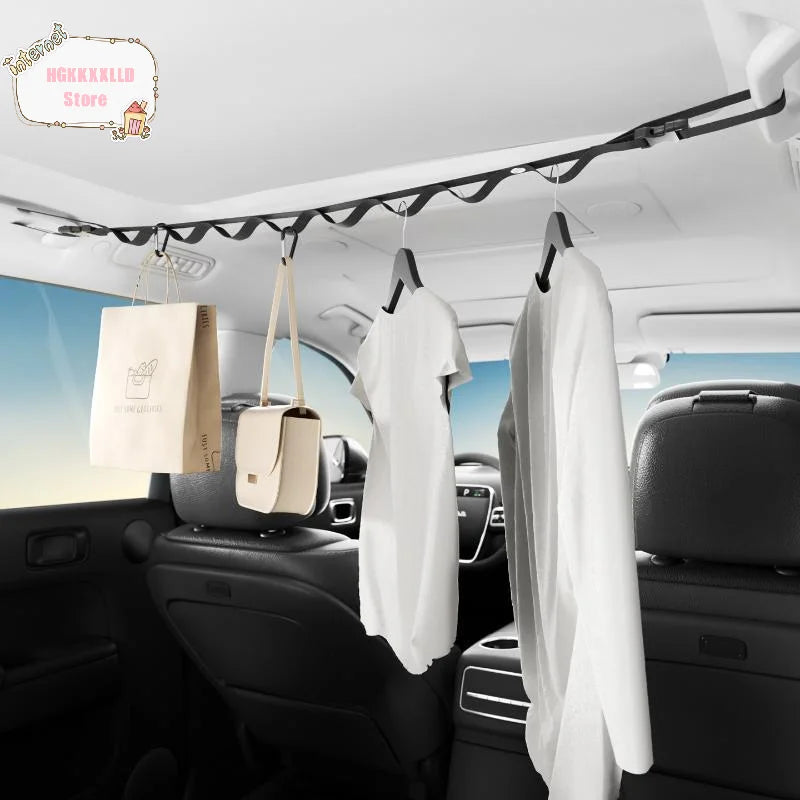 *_*Car Clothes Drying Rope Adjustable Multifunctional Hanging Hanger for Vehicle Rear Seats Road Trip Camping Travel Use