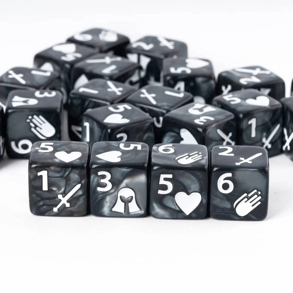 7Pcs Shield D6 Game Dices 6 Sides D6 Cubes New Design 16mm Standard Polyhedral Dice Set for Tabletop Role Playing Board Games
