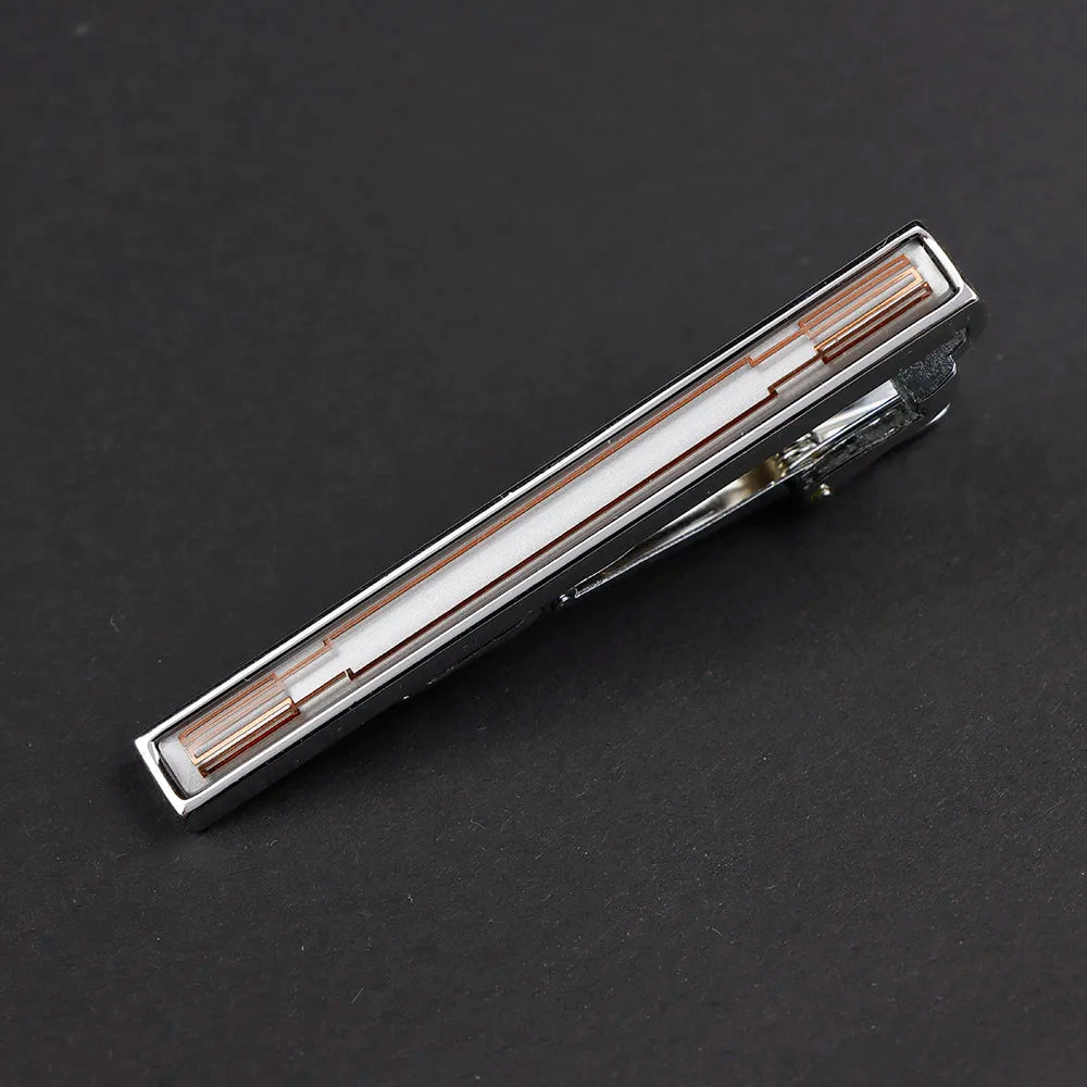 New High Quanlity Classic Golden Sliver 6cm Designer Metal Tie Clips Set Necktie Pin For Men Business Banquet Accessories Gift