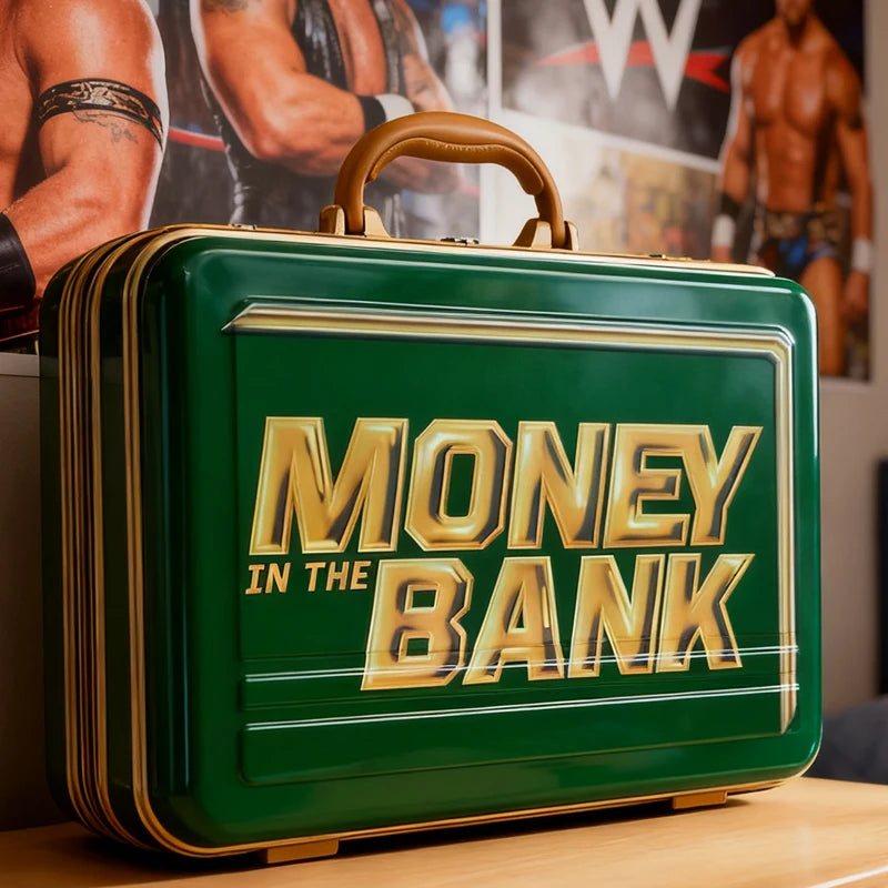 Championship Contract Case Money in The Bank Replica Green Briefcase Collectible Gift Wrestling Merchandise
