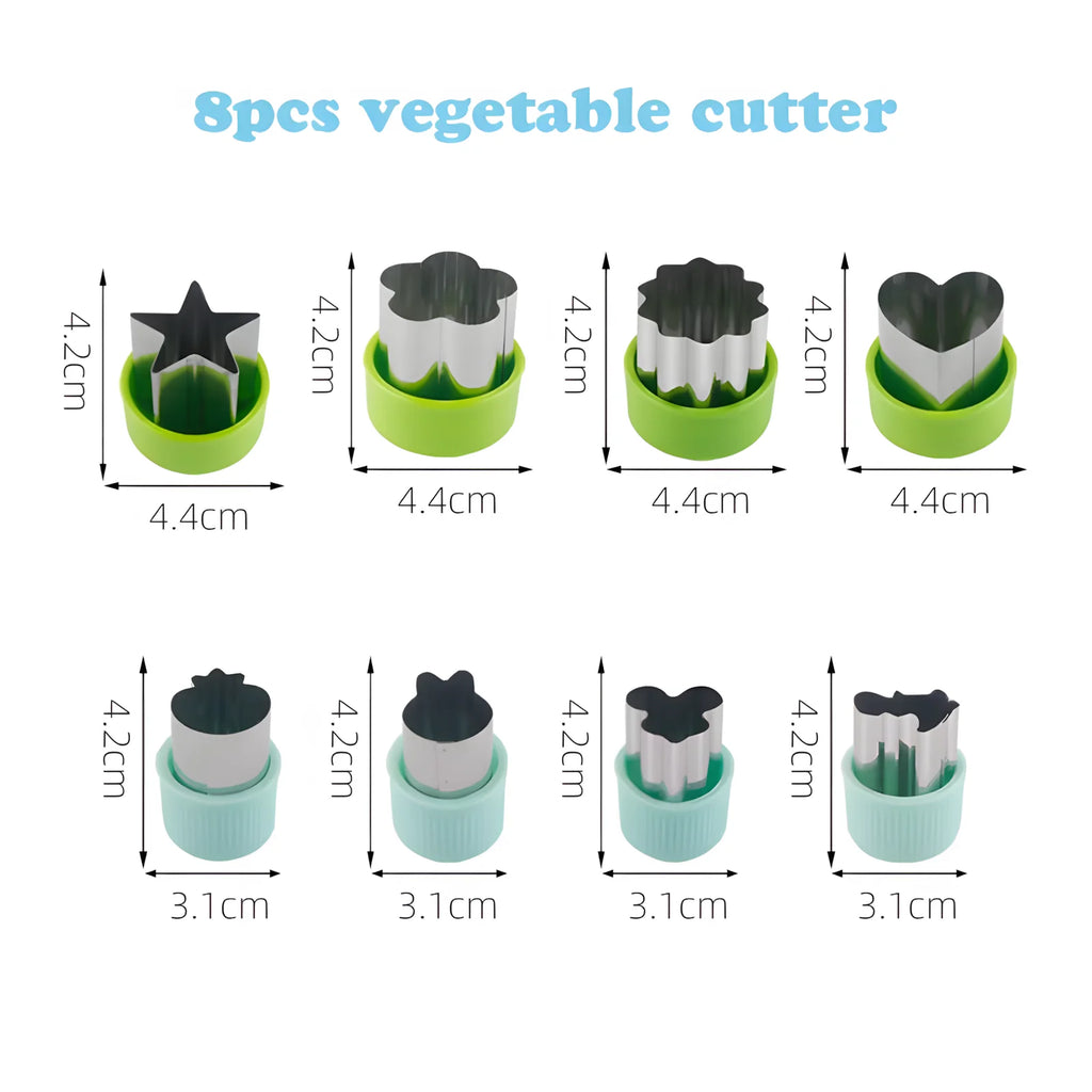 Cute Vegetable Fruit Food Cutter Shapes Set for Kids Lunch Bento Box Decorating Cookie Stamps with Fruit Forks,Food Picks
