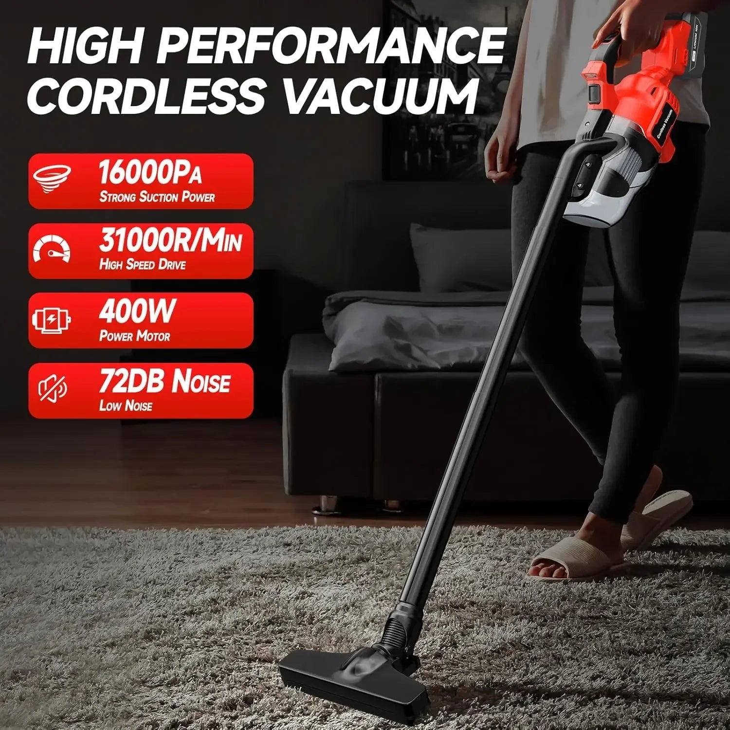 Cordless Vacuum for Milwaukee Battery Handheld Vacuum Cleaner with 2Pcs Washable HEPA Filter for Home Pet Hair Car