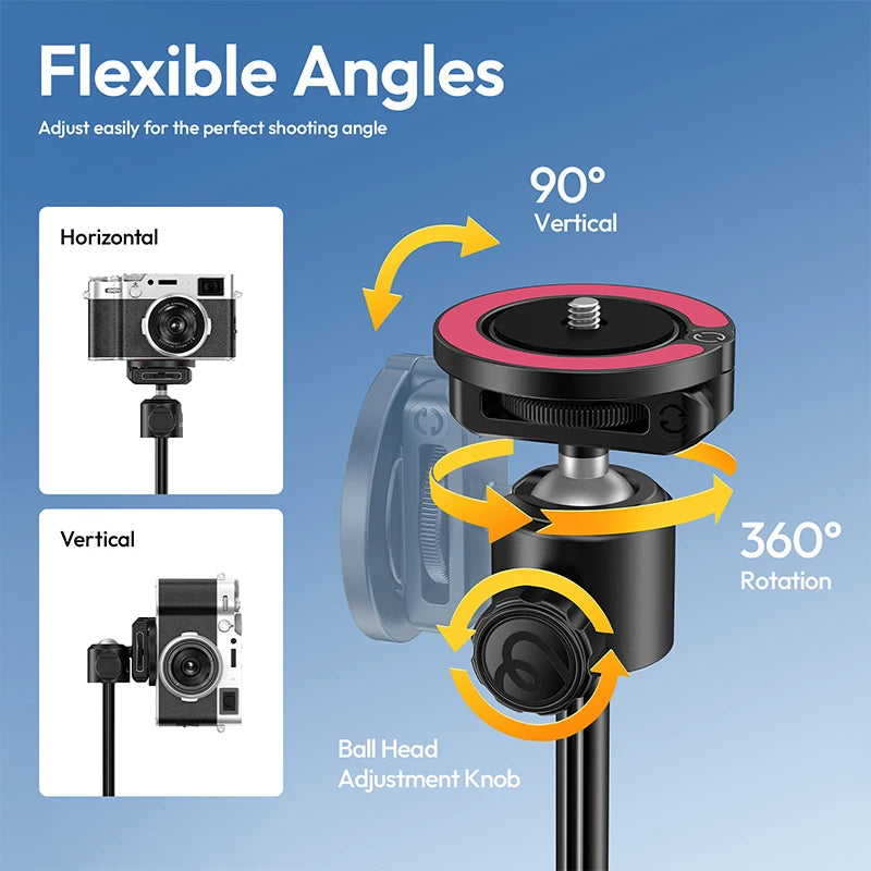 Ulanzi MT-44 M 2-in-1 Magnetic & 1/4' Selfie Stick Tripod 1.49M 360° Ball Head for Phone DSLR Camera Live Streaming