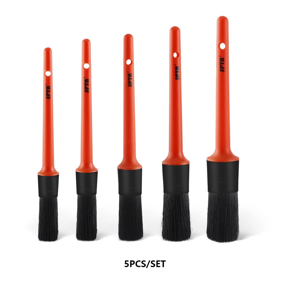 SPTA 5pcs/set Sharpening Wire Car Detailing Brush Car Cleaning Detailing Set Dashboard Air Outlet Cleaning Brush
