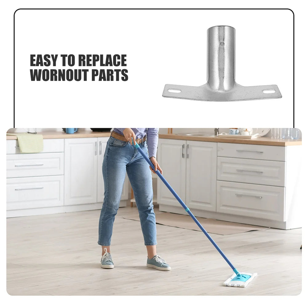 2pcs Broom Handle Bracket Floor Brush Accessories Metal Push Broom Handle Replacement For Extension Poles Telescoping Rod