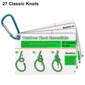 Portable Waterproof Knot Guide Cards Mini Carabiner Practical Knots Camping Backpacking Bushcraft Outdoor Survival Adventure Use