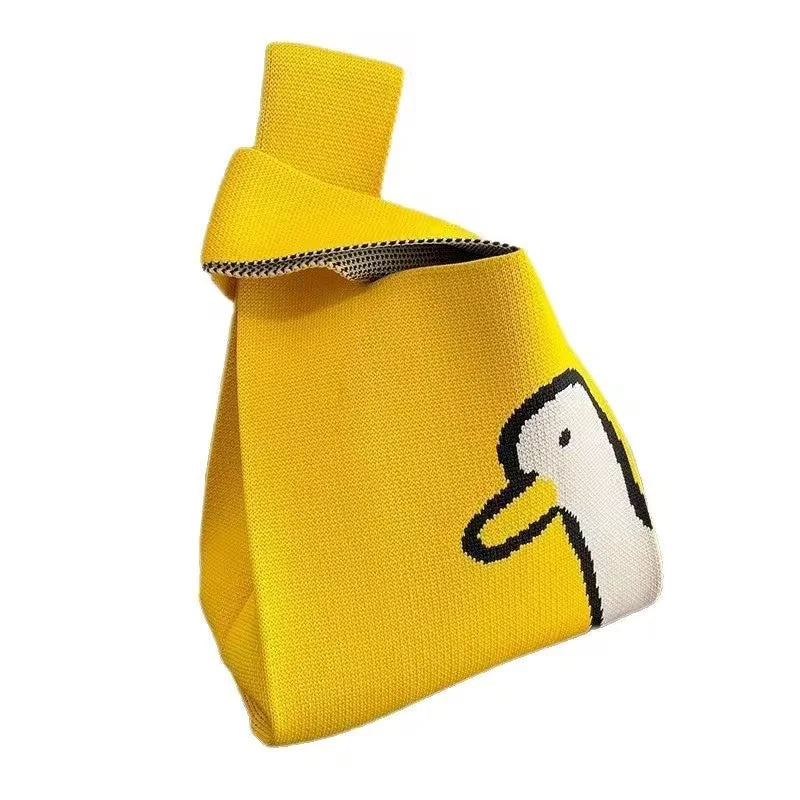 Cute Cartoon Knitted Phone Bag - High-End Fashionable Niche Versatile Dopamine Color Crossbody Wristlet