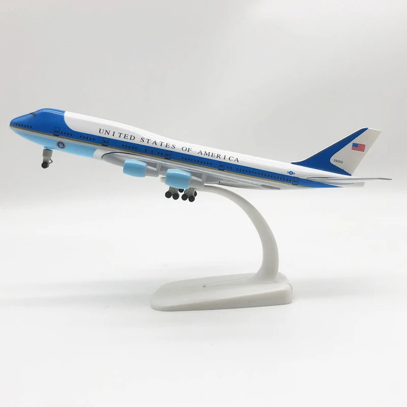 Alloy Aircraft United States Air Force One B747 Airlines Plane Models With Landing Gear Kids Gifts Collection Aircraft Toy