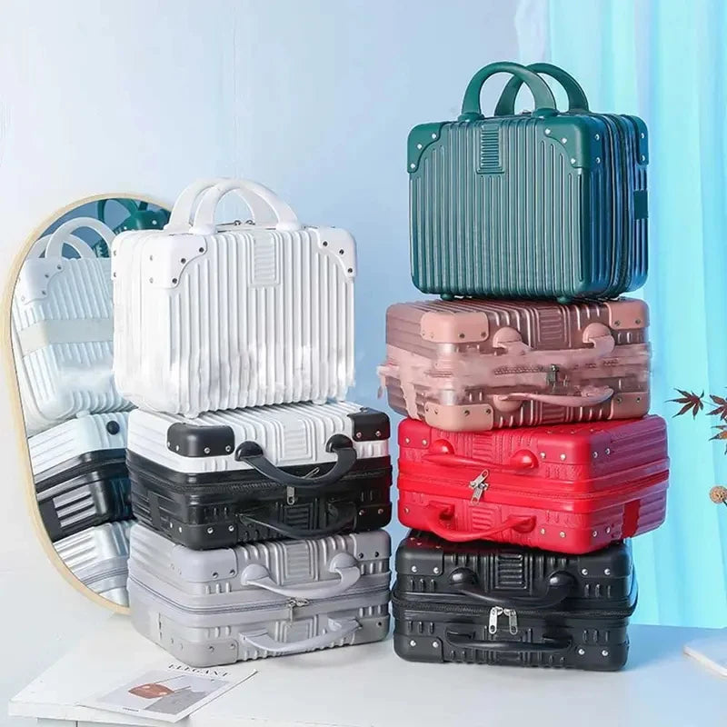 14 inch Lightweight Mini Travel Suitcase Cosmetic Box Waterproof Hand Luggage Organizer Makeup Case Protable Small Boarding Case