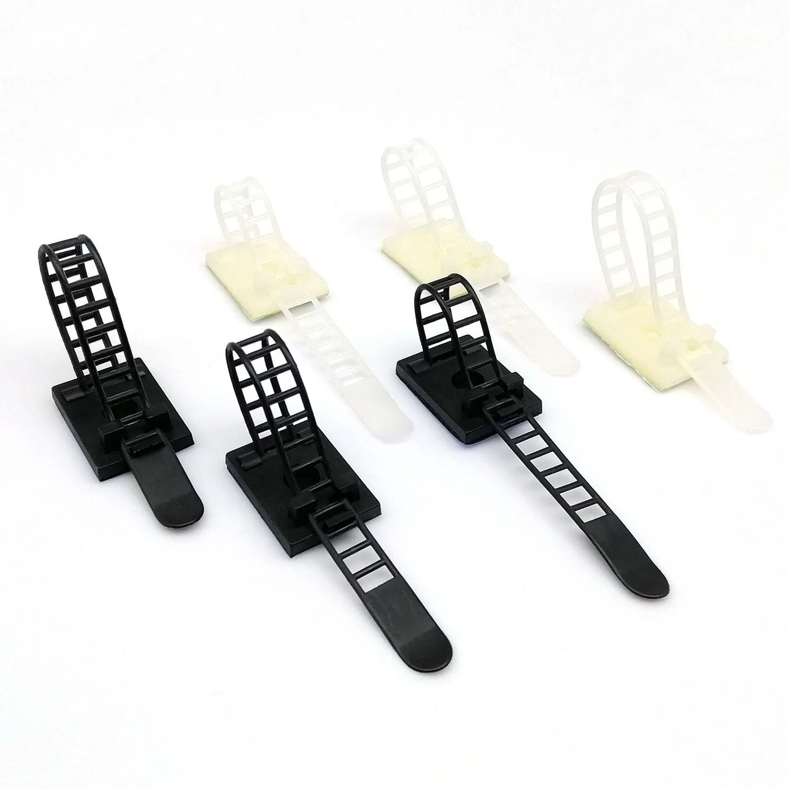 10pcs Adjustable Self Adhesive Cable Clamp Clips Wire Cord Power Line Holder Management Organizer Ties Fixer Trim Wrap
