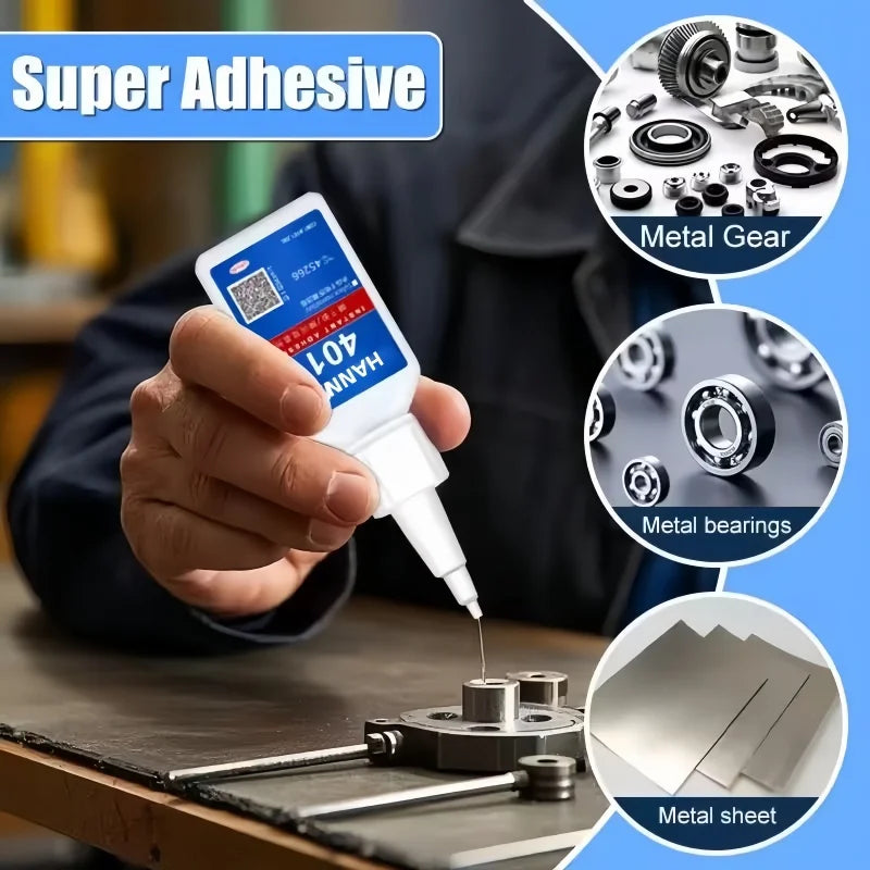 HANNUOEN O20ml 401/406 Instant Strong Super Glue Universal Superglue Mighty Instant Glue for Resin Ceramic Metal Glass Fast Dry