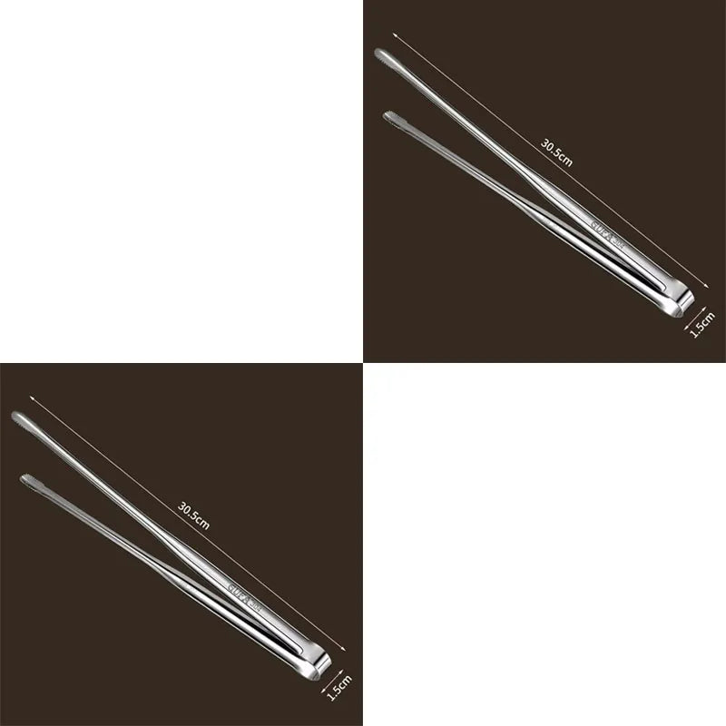 1/5pcs Stainless Steel Barbecue Clip Multifunction Food Tongs Clip Steak Tongs Lengthened Barbecue Clip Kitchen Barbecue Gadgets