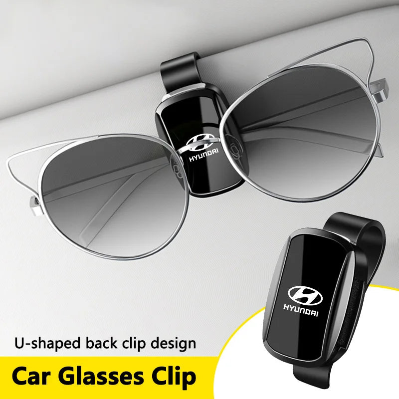 Car Sun Visor Glasses Clip leather Magnetic Storage Holder For Hyundai Elantra Ioniq I30 I20 I10 Kona IX35 I40 IX20 Venue Accent