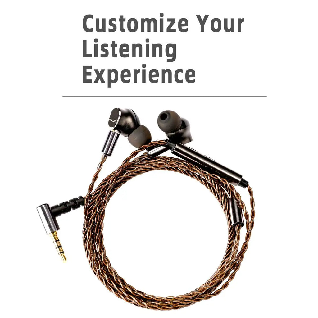 UNCJC Hi-Res Wired Earphone Type C Earbuds Built-in USB-C DAC Twisted Pair 2 Pin Cable IEM Headphones Hires Audio with Mic