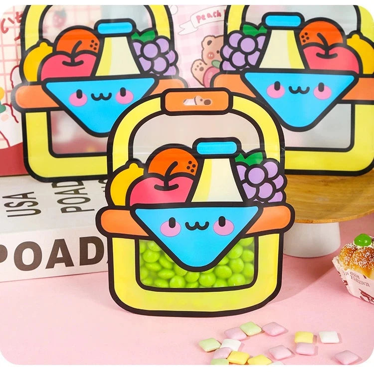 10/25/50 PCS Cartoon Treat Bag Reusable Waterproof Handheld Gift Bag with Handle Carry Treat Pouch for Cookies, Toys, and More