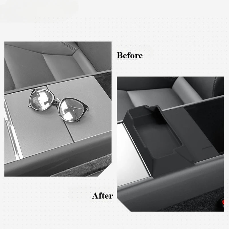 Silicone Glasses Holder For Tesla Model Y/YL Juniper ModelY Launch 2025 Central Control Armrest Box Sunglasses Storage Tray New