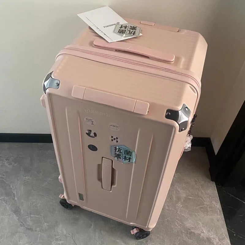 KLQDZMS High-quality Suitcase Large-capacity PC Trolley Case Women Boarding Box Family Travel Essentials Rolling Luggage Bag