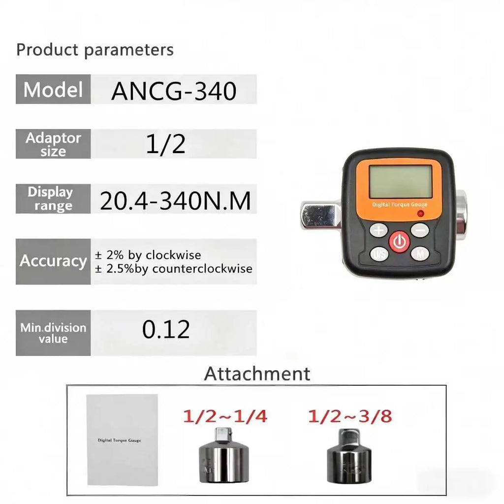 1/4'' 3/8'' 1/2 Company Direct Torque Wrench Tester Torque Adapter Digital Torque Meter Adapters For Head Bike Car Repair Tools